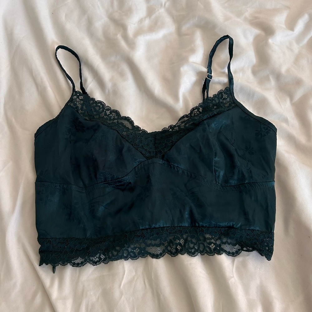 Emerald Green Lace Crop Top